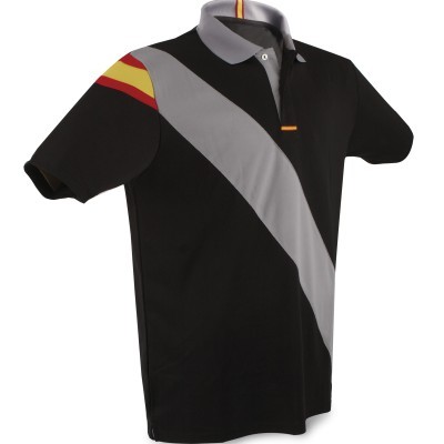 Polo de padel negro para hombre serigrafiado